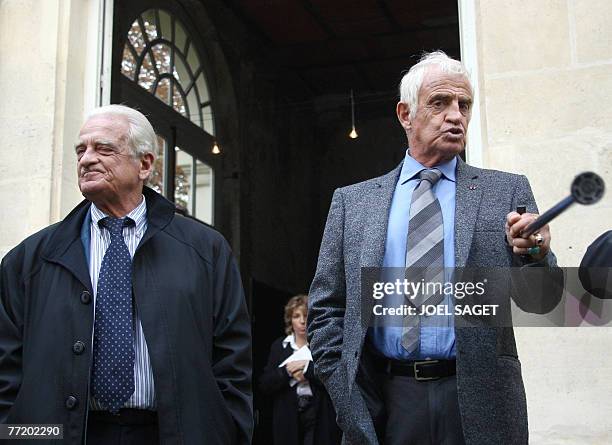 French film star Jean-Paul Belmondo is pictured with his brother, director Alain Belmondo , 05 October 2007 in Boulogne-Billancourt, a western Paris...