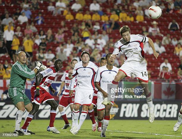 Revolution midfielder Steve Ralston heads a penalty kick during the 2007 Lamar Hunt U.S. Open Cup Final on October 3, 2007 at Pizza Hut Park in...