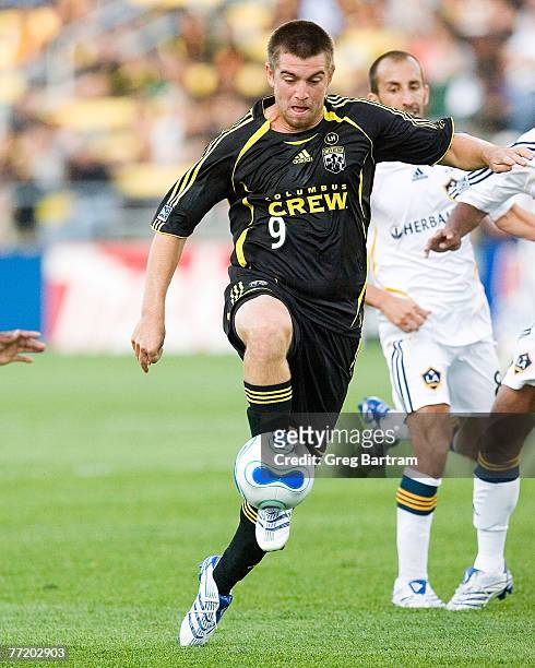 Columbus Crew forward Jason Garey rushes upfield with the ball during a home game against the LA Galaxy on Spetember 30, 2007. LA won the game 2-1.