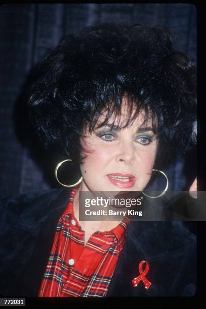 Actress Elizabeth Taylor celebrates her birthday at an American Foundation for Aids Research benefit February 26, 1994 in Los Angeles, CA. AmFAR is a...