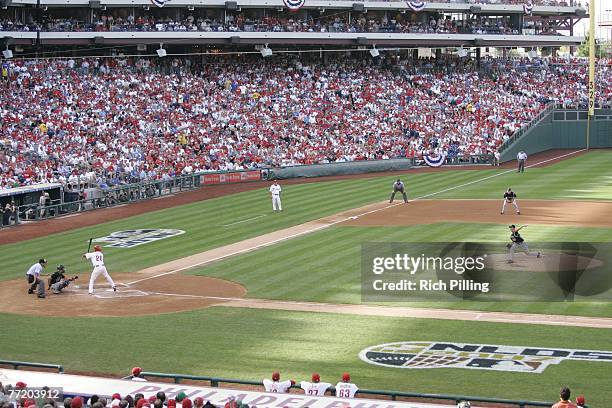Jeff Francis of the Colorado Rockies pitches during game one of the National League Division Series against the Philadelphia Phillies at Citizens...