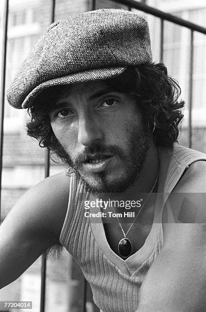 Bruce Springsteen takes a break from the soundcheck before performing with The E-Street Band at Alex Cooley's Electric Ballroom on August 22, 1975 in...