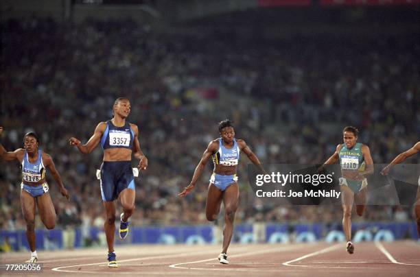 The US's Marion Jones winning the 200 meter sprint at the Sydney Olympics in September of 2000. Marion Jones admitted using steroids during the 2000...