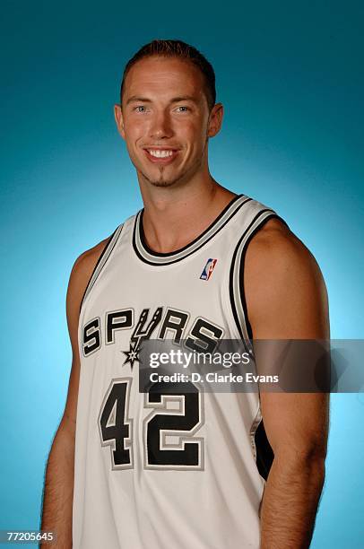 Kris Lang of the San Antonio Spurs poses for a portrait during NBA Media Day at the Spurs Practice Facility on October 1, 2007 in San Antonio, Texas....