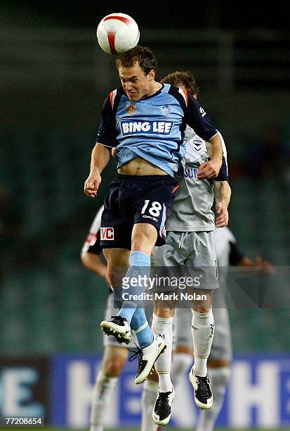 Adam Casey of Sydney in action during the round seven A-League match between Sydney FC and the Melbourne Victory at the Sydney Football Stadium...