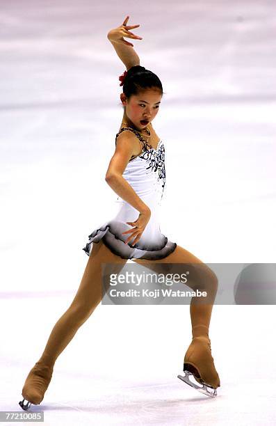 Caroline Zhang of USA skates during the Ladies Short Program during the International Counter Match Figure Skating Competition USA vs JPN 2007...