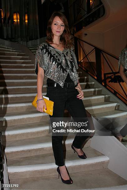 Audrey Marney attends the Karl Lagerfeld/Lula party at the Chanel shop, rue Cambon, during the Spring/Summer 2008 ready-to-wear collection show, on...