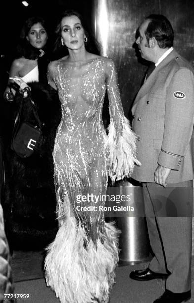 Singer Cher and sister Georganne LaPiere attending "Romantic and Glamorous Hollywood Design Exhibition" on November 20, 1974 at November 20, 1974 at...