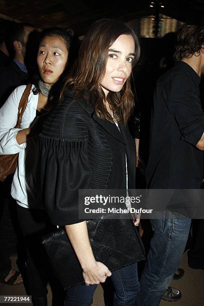 Elodie Bouchez attends the Louis Vuitton fashion show, during the Spring/Summer 2008 ready-to-wear collection show at Cour carree du Louvre on...