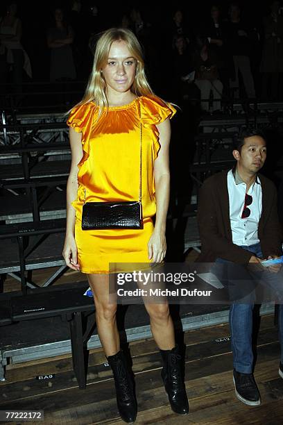 Chloe Sevigny attends the Lanvin fashion show, during the Spring/Summer 2008 ready-to-wear collection show at Espace Jardins du Louvres on October 7,...