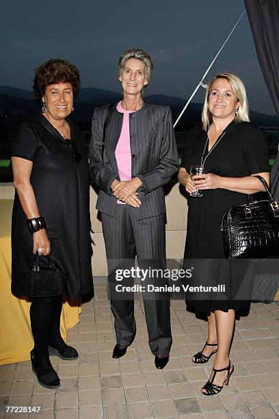 Carla Fendi, Allegra Agnelli and Silvia Fendi attends the 'Why Africa?' exhibition opening At the Pinacoteca Giovanni E Marella Agnelli on October 5,...