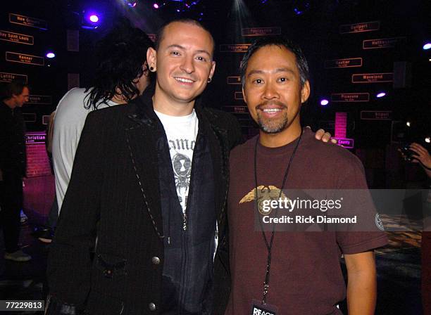 Chester Bennington of Linkin Park and Paul Villadolid, CMT