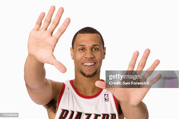 Brandon Roy of the Portland Trail Blazers poses for a portrait during NBA Media Day at the Rose Garden on October 1, 2007 in Portland, Oregon. NOTE...