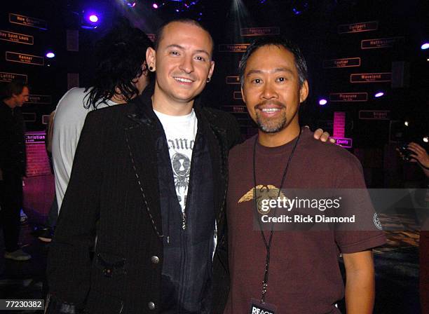 Chester Bennington of Linkin Park and Paul Villadolid, CMT