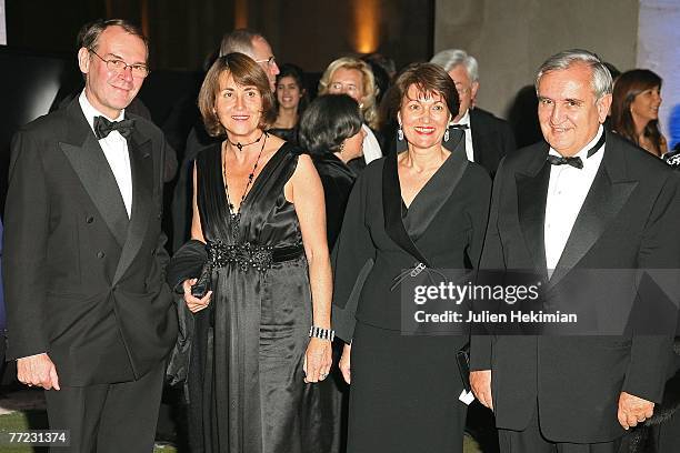 Minister of Culture Christine Albanel with her husband and former Prime Minister Jean-Pierre Raffarin with his wife Anne-Marie Raffarin attend the...