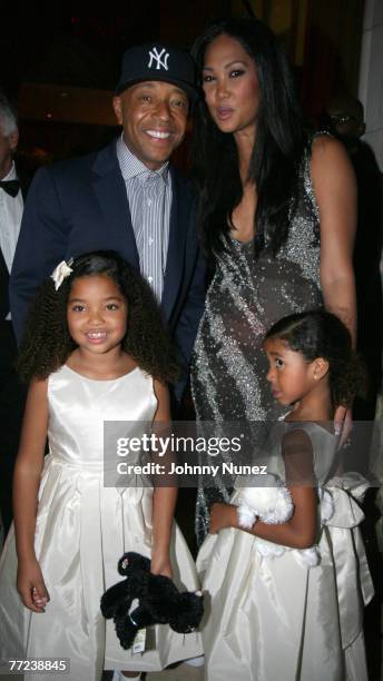 Kimora Lee Simmons, Russell Simmons, Ming Lee Simmons and Aoki Lee Simmons attends Kimora Lee Simmons Hosts "50 & Fabulous" Surprise Birthday Party...