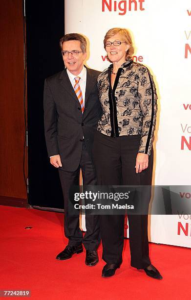 Minister Thomas de Maiziere and Martina de Maiziere attend the Vodafone Night October 09, 2007 in Berlin, Germany.