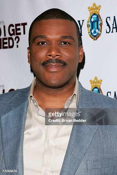 Actor/director Tyler Perry arrives at the premiere of Tyler Perry's "Why Did I Get Married" at the Bryant Park hotel on October 9, 2007 in New York...