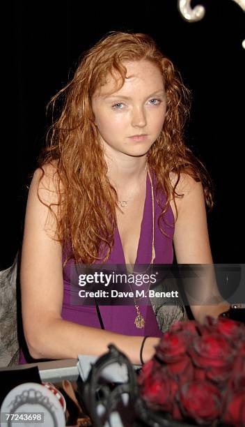 Lily Cole attends the launch dinner of The Row hosted by Mary Kate and Ashley Olsen, at Harvey Nichols on October 9, 2007 in London, England.