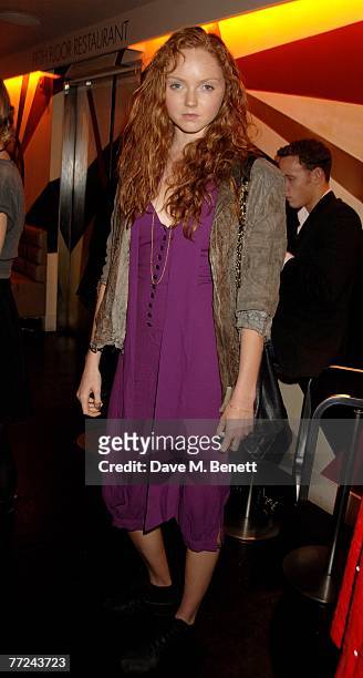 Lily Cole attends the launch dinner of The Row hosted by Mary Kate and Ashley Olsen, at Harvey Nichols on October 9, 2007 in London, England.