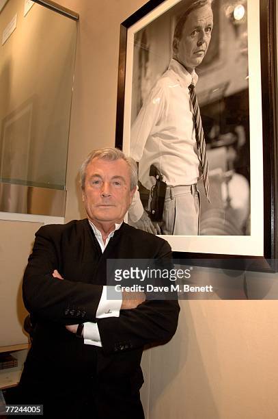 Terry O'Neill attends the private view of Terry O'Neill's latest exhibition 'Sinatra: Frank And Friendly', at the Chris Beetles Gallery on October 9,...
