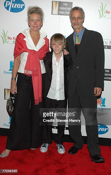 Susan Blech, actor Devon Gearhart and Robert Baruc attend The Creative Coalition Premiere Of "Canvas" at The French Institute October 9, 2007 in New...