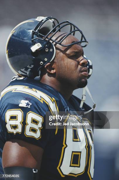 Freddie Jones, Tight End for the San Diego Chargers s during the American Football Conference West game against the Carolina Panthers on 14 September...