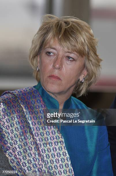 Nobel Peace Prize 1997, Jody Williams attends a press conference for the International Cinema for truth festival on October 10, 2007 in Monaco,...