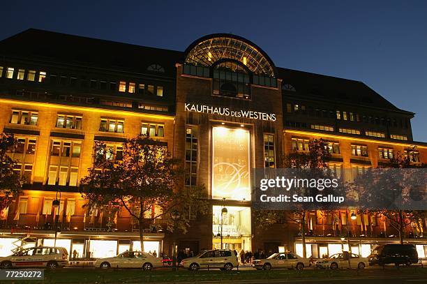 The KaDeWe department store stands illuminated on its 100th birthday October 10, 2007 in Berlin, Germany.