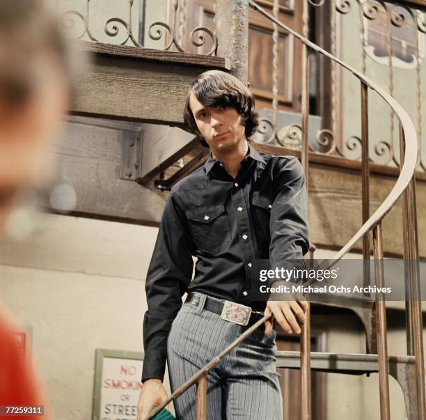 Mike Nesmith on the set of the television show The Monkees circa 1967 in Los Angeles, California.