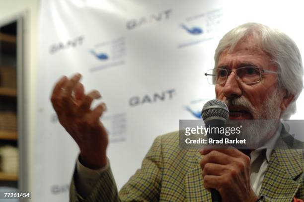 Ocean environmentalist Jean Michel Cousteau speaks at the 'Patterns of Green' lecture series at the Gant flagship store on October 10, 2007 in New...