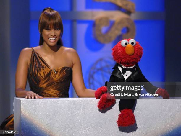 Tyra Banks and Elmo introduce Children?s Programming award winners from the Creative Arts Emmy Award