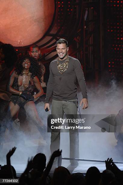 Latin singer Ricky Martin performs live at the grand opening of the Fillmore Miami Beach at the Jackie Gleason Theater October 10, 2007 in Miami FL.