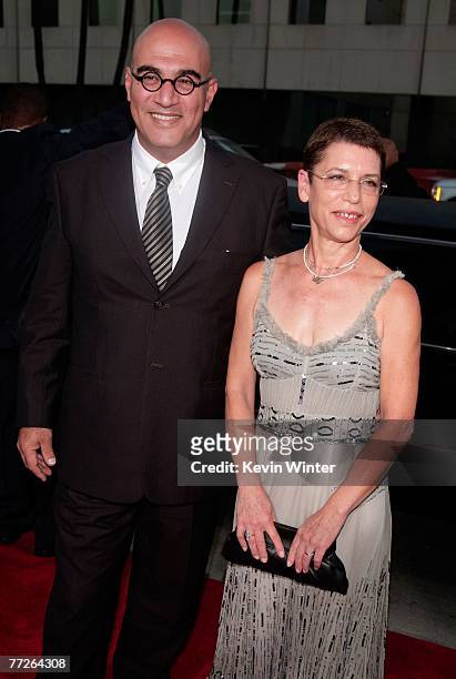 Actor Yigal Naor and guest arrive at the Los Angeles premiere of New Line Cinema's "Rendition" held at the Academy of Motion Picture Arts and...