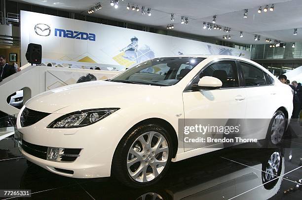 Mazda 6 is displayed at the 2007 Australian International Motor Show at the Sydney Convention and Exhibition Centre on October 11, 2007 in Sydney,...