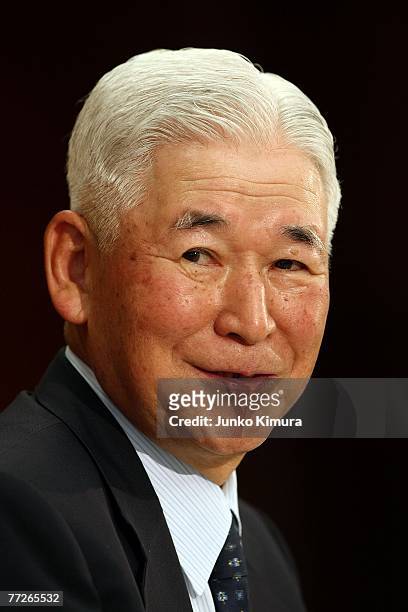 Bank of Japan Governor Toshihiko Fukui speaks at a press conference at BOJ headquarters on October 11, 2007 in Tokyo, Japan. BOJ policy board has...
