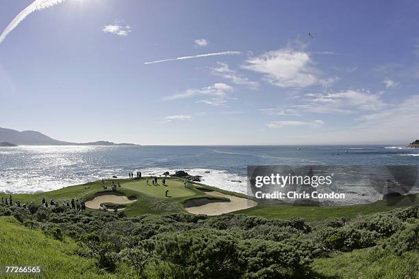 Tournament scenic of the 7th hole during the fourth and final round at the AT&T Pebble Beach National Pro-Am, February 12 held at Pebble Beach Golf...