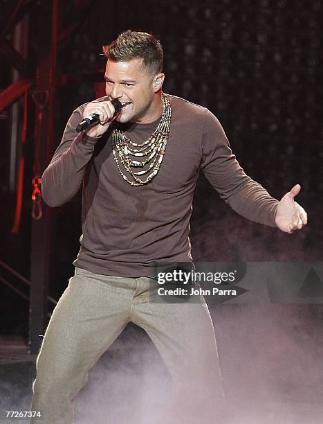 Singer Ricky Martin performs Blanco y Negro Tour Live at the new Fillmore at the Jackie Gleasen Theather in Miami Beach, Fl on October 10,2007