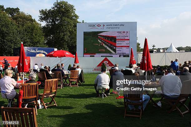 View of the Tented Village during the First Round of the HSBC World Matchplay Championship at The Wentworth Club on October 11, 2007 in Virginia...