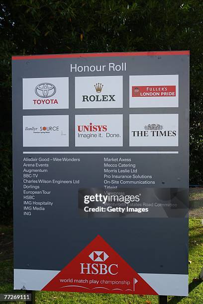 The Spectator Village during the First Round of the HSBC World Matchplay Championship at The Wentworth Club on October 11, 2007 in Virginia Water,...