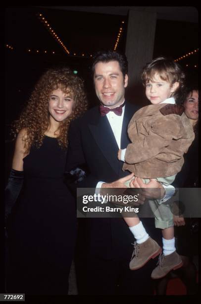 Actors John Travolta, Kelly Preston and Lorne Sussman attend the premiere of "Look Who's Talking Too" December 13, 1990 in Los Angeles, CA. Travolta...