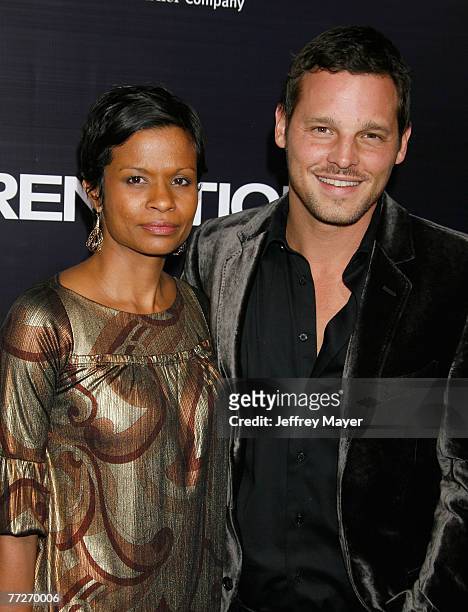 Actor Justin Chambers and wife Keisha Chambers arrive to the premiere of "Rendition" at the Academy of Motion Picture Arts and Sciences on October...