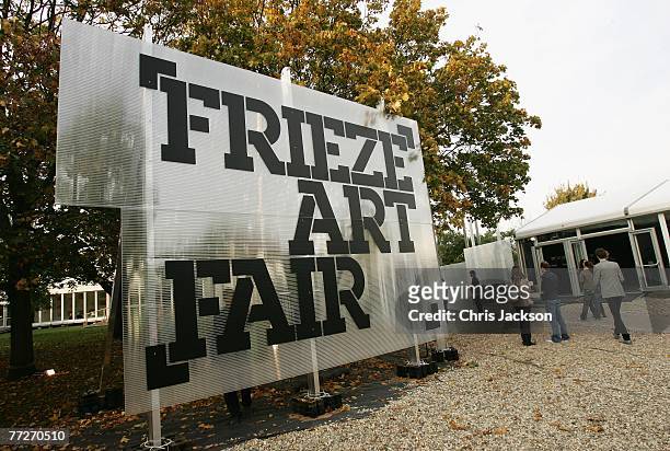 General view is seen of the Frieze Art Fair on October 11, 2007 in London, England. 151 of the worlds most exciting contemporary art galleries...