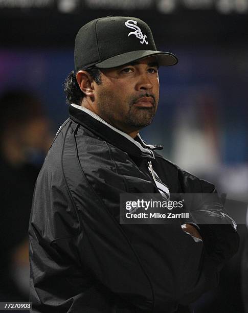 Chicago manager Ozzie Guillen during the game between the Atlanta Braves and Chicago White Sox at Turner Field in Atlanta, Georgia on March 30, 2007.