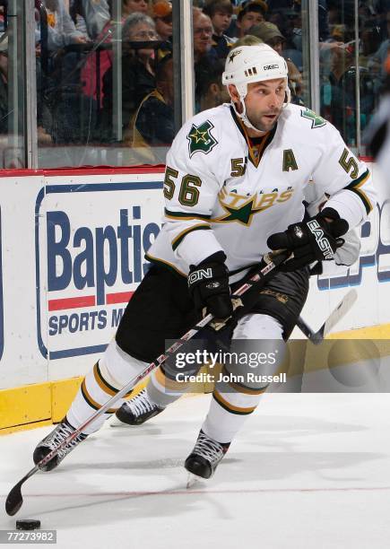 Sergei Zubov of the Dallas Stars skates against the Nashville Predators on October 6, 2007 at The Sommett Center in Nashville, Tennessee.