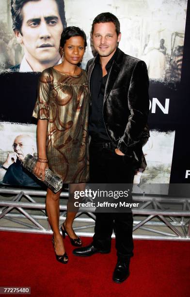 Actor Justin Chambers and wife Keisha Chambers arrive to the premiere of "Rendition" at the Academy of Motion Picture Arts and Sciences on October...