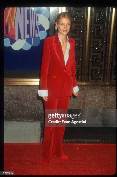 Actress Gwyneth Paltrow attends the MTV Video Music Awards September 4, 1996 in New York City. The awards honored music videos produced by popular...