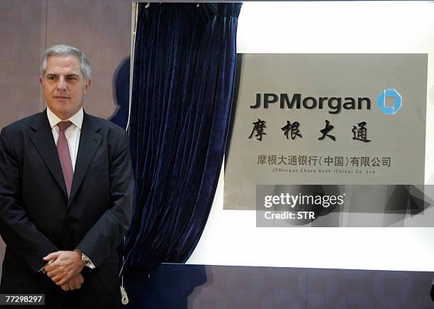 Gaby Abdelnour, Chairman and CEO of JP Morgan Chase Asia Pacific, officiates the local incorporation of the bank in Beijing 11 October 2007. JPMorgan...