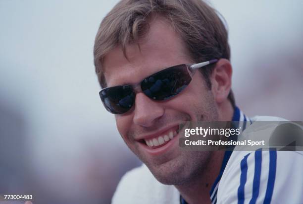 Canadian born British professional tennis player Greg Rusedski of the Great Britain team, pictured during competition to reach the third round of the...