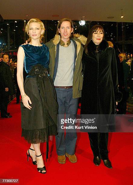 Cate Blanchett, Wes Anderson, director, and Anjelica Huston